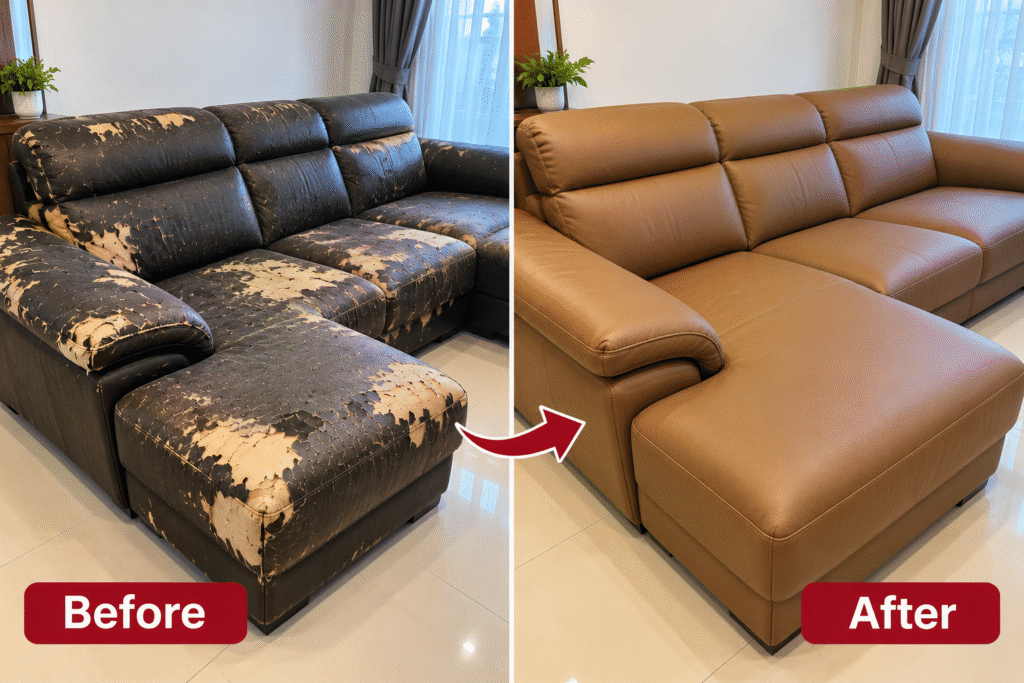 Detail Pelapisan dengan Finishing Rapi — Pengerjaan pelapis yang memperhatikan jahitan, sambungan, dan bentuk bantalan untuk hasil akhir yang lebih presisi.